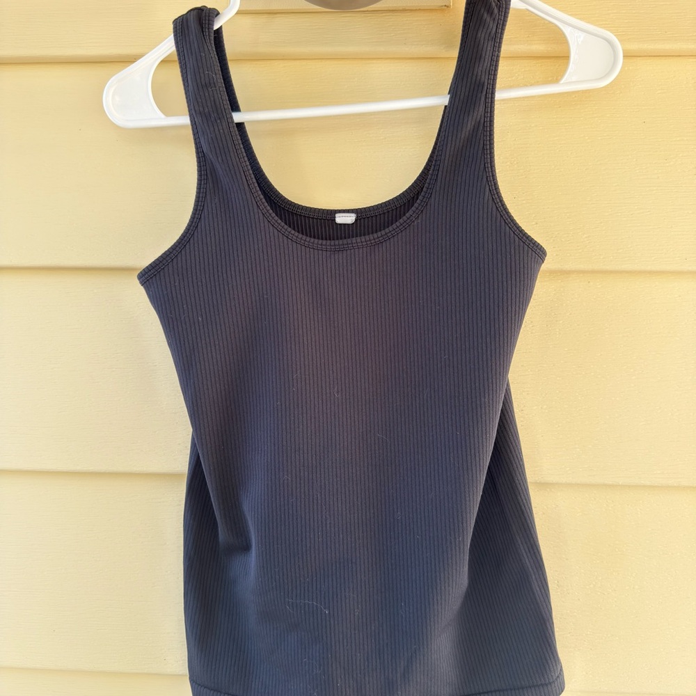 Athleta Black Ribbed Tank Top